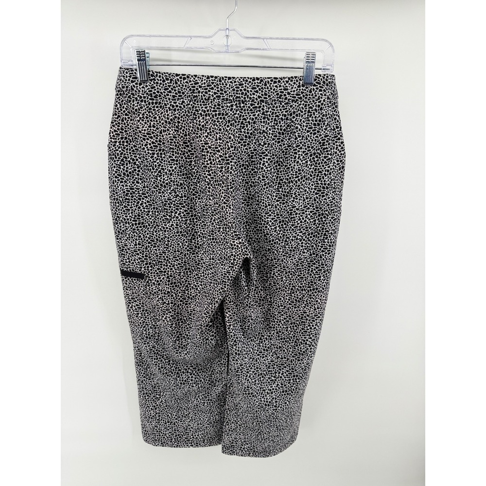 Weekends by Chicos Women 0 Black White Animal Print Capri Pants Stretch Summer - Picture 2 of 13